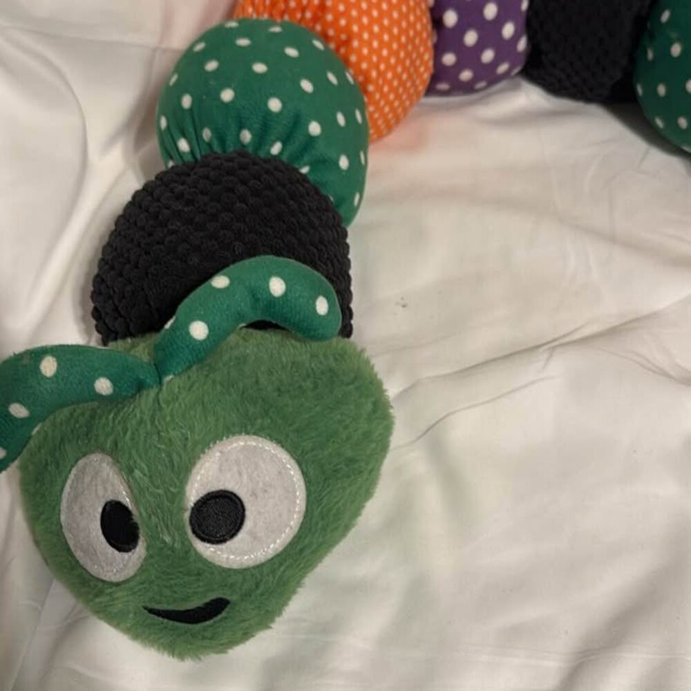 Large Multi-Colored Rattle Plush Caterpillar Toy - Picture 2 of 3